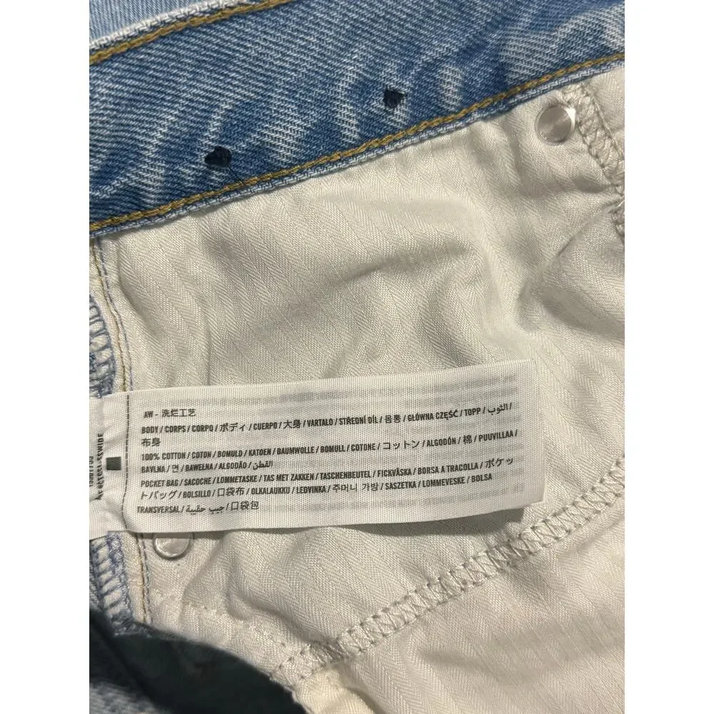 Abercrombie & Fitch Curve Love Mid Rise Barrel Jeans Blue Size 28R - Picture 9 of 12